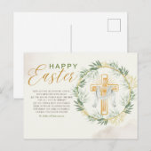 Cartes Pour Fêtes Annuelles Elégant message de Pâques (Devant / Derrière)