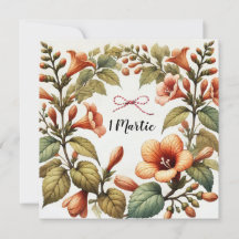 Élégant message personnalisé floral 1er Mars