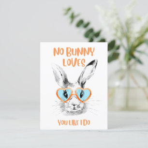 Cartes Pour Fêtes Annuelles élégant mignon drôle lapin de pâques orange gris