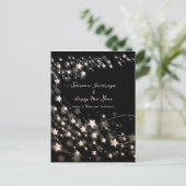 Cartes Pour Fêtes Annuelles Élégant minimal Black Stars Saisons et Nouvel An (Debout devant)