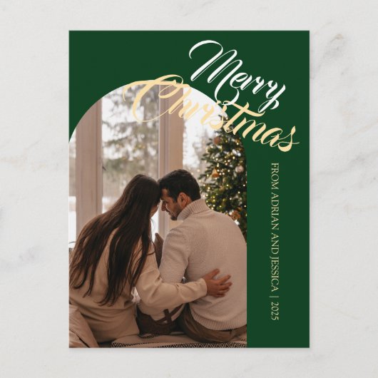 Cartes Pour Fêtes Annuelles Elegant Minimal Christmas | Modern Family 1 Photo (Devant)