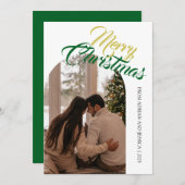 Cartes Pour Fêtes Annuelles Elegant Minimal Christmas | Modern Family 1 Photo (Devant / Derrière)