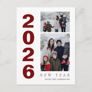 Cartes Pour Fêtes Annuelles Élégant minimal Joyeux Nouvel An Famille 2 Photo