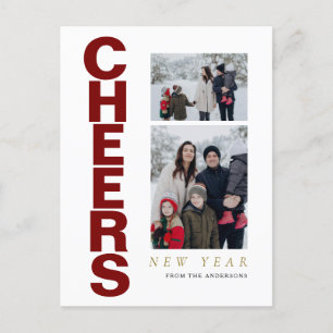 Cartes Pour Fêtes Annuelles Élégant minimal Joyeux Nouvel An Famille 2 Photo