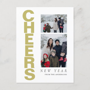 Cartes Pour Fêtes Annuelles Élégant minimal Joyeux Nouvel An Famille 2 Photo