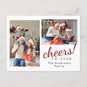 Cartes Pour Fêtes Annuelles Élégant minimal Joyeux Nouvel An Photo de famille