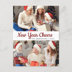 Cartes Pour Fêtes Annuelles Élégant minimal Joyeux Nouvel An Photo de famille
