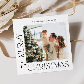 Cartes Pour Fêtes Annuelles Élégant minimal Noël Salutation photo Code QR