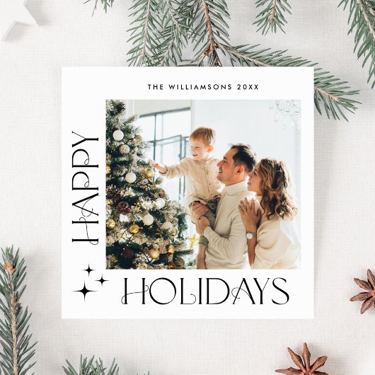 Cartes Pour Fêtes Annuelles Élégant minimal Noël Salutation photo Code QR