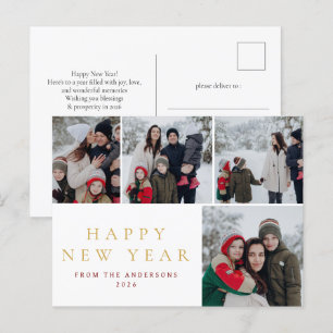 Cartes Pour Fêtes Annuelles Élégant minimal Nouvel An Cheers Famille 4 Photo