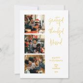 Cartes Pour Fêtes Annuelles Elegant Minimalist Gold Script 3 Multi Photos (Devant)