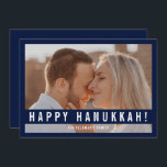 Cartes Pour Fêtes Annuelles Elegant Minimalist Script Happy Hanukkah Photo<br><div class="desc">Elegant Minimalist Script Happy Hanukkah Photo Holiday Card.</div>