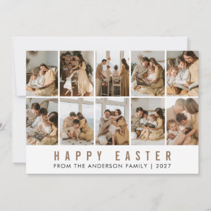 Cartes Pour Fêtes Annuelles Élégant Minimaliste 10 Grille de Photos de Pâques 
