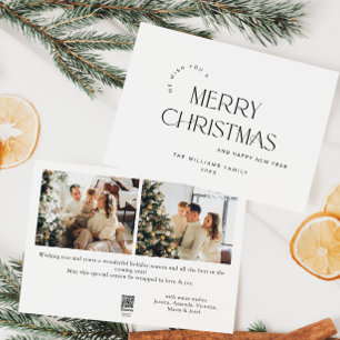 Cartes Pour Fêtes Annuelles Élégant minimaliste 2 photo voeux de Noël