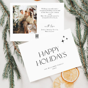 Cartes Pour Fêtes Annuelles Élégant minimaliste 3 photo voeux de Noël