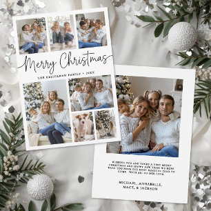 Cartes Pour Fêtes Annuelles Élégant Minimaliste 8 Photos Collage Noël
