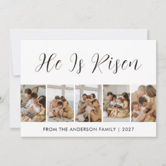 Cartes Pour Fêtes Annuelles Élégant Minimaliste Chrétien Il Est Ressuscité 5 P