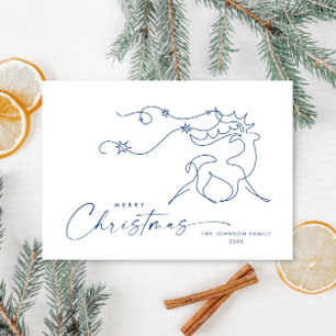 Cartes Pour Fêtes Annuelles Élégant minimaliste de rennes de Noël Salutation