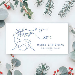 Cartes Pour Fêtes Annuelles Élégant minimaliste de rennes de Noël Salutation