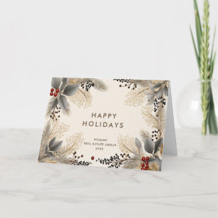 Cartes Pour Fêtes Annuelles Élégant minimaliste entreprise Noël bohème