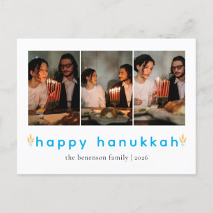 Cartes Pour Fêtes Annuelles Élégant minimaliste Happy Hanoukka Family 3 Photo