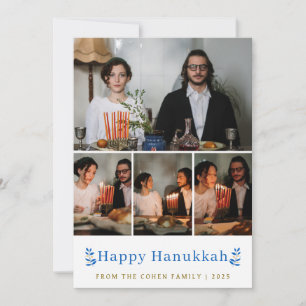Cartes Pour Fêtes Annuelles Élégant minimaliste Happy Hanoukka Family 4 Photo