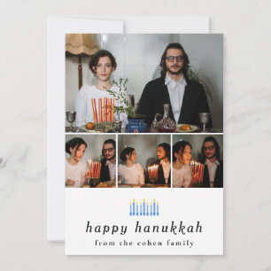 Cartes Pour Fêtes Annuelles Élégant minimaliste Happy Hanoukka Family 4 Photo