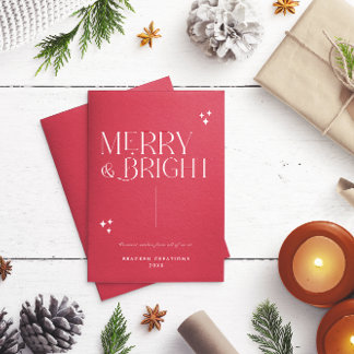 Cartes Pour Fêtes Annuelles Élégant minimaliste Joyeux et brillant entreprise
