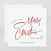 Cartes Pour Fêtes Annuelles Élégant minimaliste Joyeux Noël (Devant / Derrière)