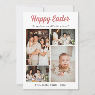 Cartes Pour Fêtes Annuelles Elégant minimaliste Joyeux Pâques 4 Photo de famil
