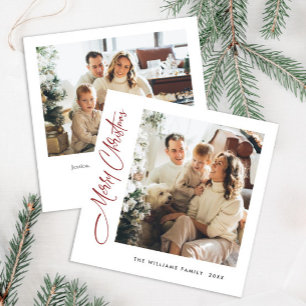 Cartes Pour Fêtes Annuelles Élégant minimaliste Noël Salutation 2 Photo