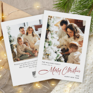 Cartes Pour Fêtes Annuelles Élégant minimaliste Noël Salutation 2 Photo