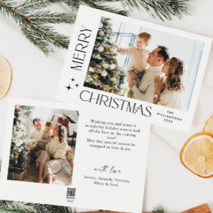 Cartes Pour Fêtes Annuelles Élégant minimaliste Noël Salutation 2 Photo