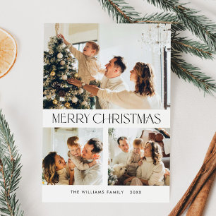 Cartes Pour Fêtes Annuelles Élégant minimaliste Noël Salutation 3 Photo