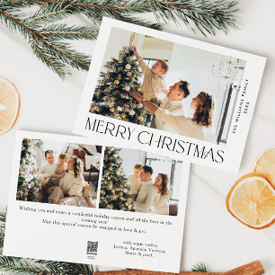 Cartes Pour Fêtes Annuelles Élégant minimaliste Noël Salutation 3 Photo