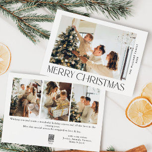 Cartes Pour Fêtes Annuelles Elégant minimaliste Noël Salutation 4 Photo