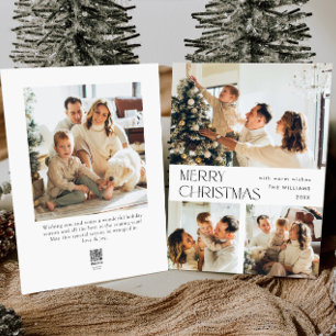 Cartes Pour Fêtes Annuelles Elégant minimaliste Noël Salutation 4 Photo