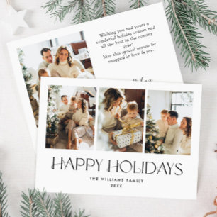 Cartes Pour Fêtes Annuelles Elégant minimaliste Noël Salutation 4 Photo