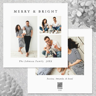 Cartes Pour Fêtes Annuelles Elégant minimaliste Noël Salutation 4 Photo