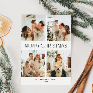 Cartes Pour Fêtes Annuelles Elégant minimaliste Noël Salutation 4 Photo