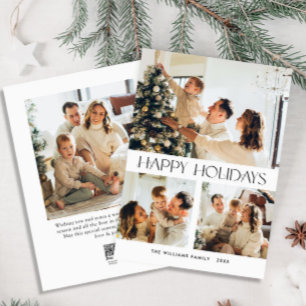Cartes Pour Fêtes Annuelles Elégant minimaliste Noël Salutation 4 Photo