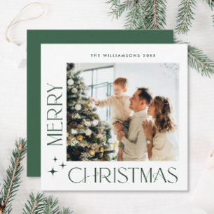 Cartes Pour Fêtes Annuelles Élégant minimaliste Noël Salutation une photo