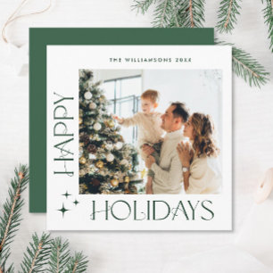 Cartes Pour Fêtes Annuelles Élégant minimaliste Noël Salutation une photo