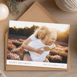 Cartes Pour Fêtes Annuelles Élégant minimaliste noir violet photo de Noël
