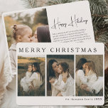 Cartes Pour Fêtes Annuelles Élégant minimaliste Personnalisé Noël Simple 4 Pho<br><div class="desc">Envoyez un accueil de vacances à la fois moderne et intemporel avec la minimaliste Elegant Custom Christmas Simple 4 Photo Holiday Card. Cette carte combine à merveille un design simple et propre avec quatre emplacements photo, parfait pour présenter vos moments de famille favoris. Avec son esthétique moderne et minimaliste, cette...</div>