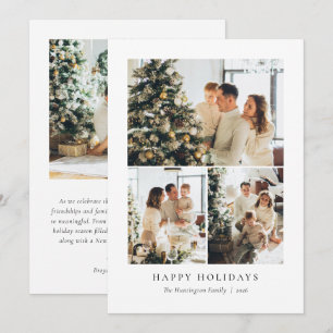 Cartes Pour Fêtes Annuelles Élégant Minimaliste Quatre Photo Noël Fêtes