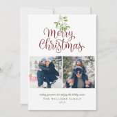 Cartes Pour Fêtes Annuelles Elégant Mistletoe Joyeux Noël 2 Photo (Devant)