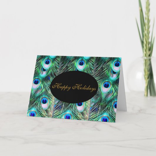 Cartes Pour Fêtes Annuelles Elégant mode vacances de Noël Mariage Peacock (Devant)