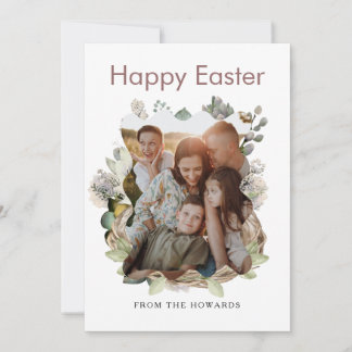 Cartes Pour Fêtes Annuelles Elegant Modern Floral Easter | Happy Easter Photo