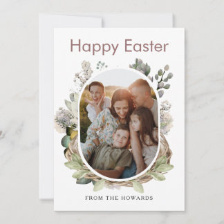 Cartes Pour Fêtes Annuelles Elegant Modern Floral Easter | Happy Easter Photo